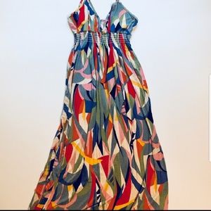 Bordeaux LA Multicolor Print Maxi Dress